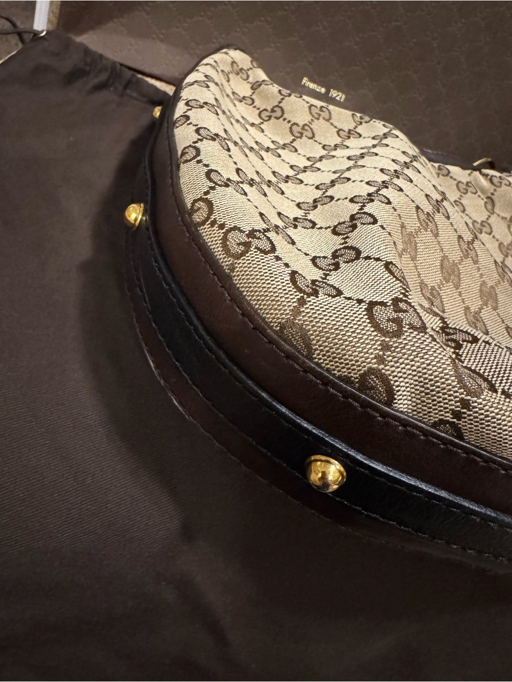 ❤️ Authentic Gucci GG Canvas & Leather Hobo Purse W/ Original Dust Bag & Box ❤️ - Picture 16 of 16